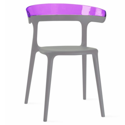 Chaise LUNA - polypropylène - taupe - violet transparent - District W - St-Hyacinthe